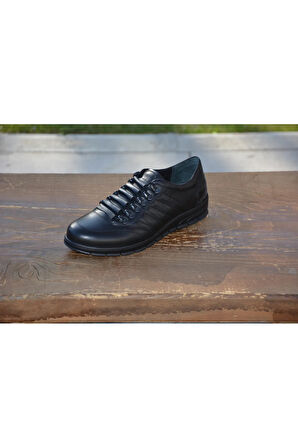 BerenniM197 Erkek Kışlık Kundura Hakiki Deri  Kauççuk Taban Bağlı