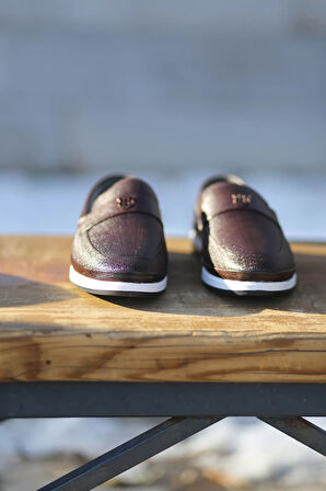 Yazlık Erkek Sportif Kundura Hakiki İç Dış Deri  Faylon Taban Bağcıksız ve Ortopedik