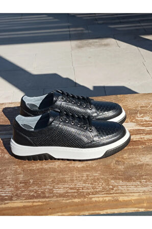 Yazlık Erkek Sportif Kundura Hakiki İç Dış Deri Faylon Taban Bağcıklı ve Ortopedik