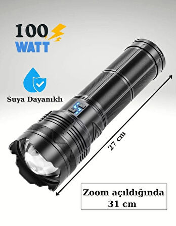 OR-G500 Büyük Şarjlı El Feneri, Uzun Menzilli El Feneri, Avcı Feneri 100 Watt