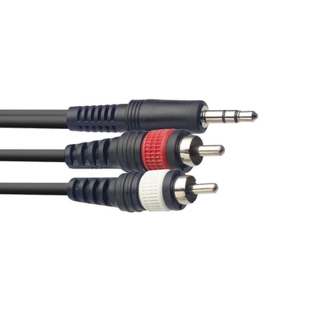 STAGG SYC6/MPSB2CM E Y SES KABLOSU 6 METRE (3.5 MM STEREO MİNİ JACK - 2 X RCA ERKEK)