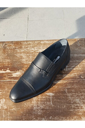 Erkek Mevsimlik Kundura: Sonbahar- Kış Hakiki Deri  Kauççuk Taban Bağcıksız