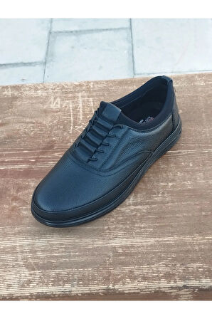 Erkek Sportif Kışlık Kundura Hakiki Deri  Kauççuk Taban Otobetik ve Bağsız Lastikli