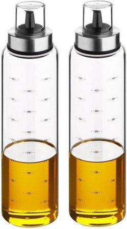 Borosilikat Cam Yağlık 500 ml Yağdanlık Sirkelik - Damlatmaz Yağlık Seti 2 Adet