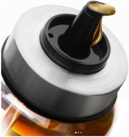 Borosilikat Cam Yağlık 500 ml Yağdanlık Sirkelik - Damlatmaz Yağlık Seti 2 Adet