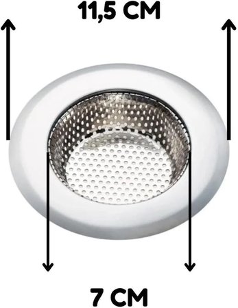 Paslanmaz Çelik Lavabo Süzgeci, 11.5 cm, Büyük Boy, Evye Süzgeci, Amerikan Lavabo Süzgeci