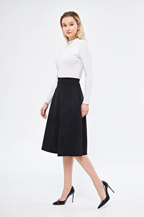 Midi boy Süet kiloş etek