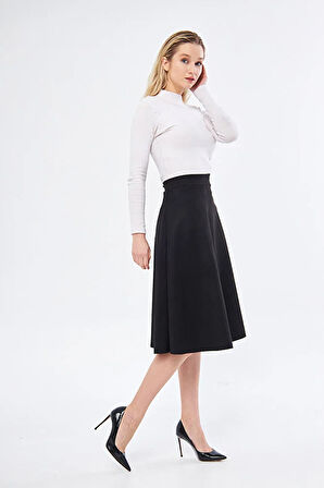 Midi boy Süet kiloş etek