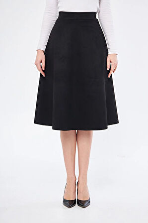 Midi boy Süet kiloş etek