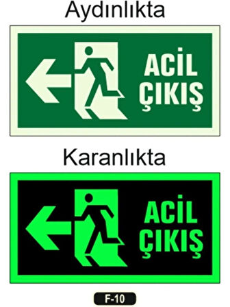 ACİL ÇIKIŞ LEVHASI PVC SOL YÖN