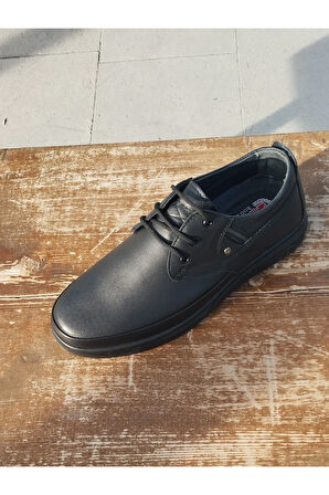 Erkek Kışlık Kundura Hakiki Deri  Kauççuk Taban Oropetik ve Bağcıklı