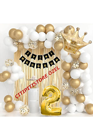Kral Taçlı 1*2*3*4*5*6*7*8*9 Yaş Doğum Günü Balon Seti