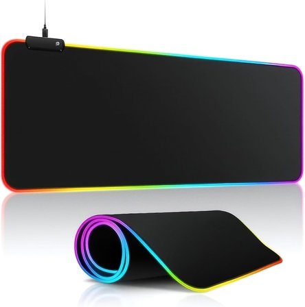 RGB LED Gaming Mouse Pad 80x30 XXL - 13 Renk Mod, Gaming Mousepad Işıklı, Oyuncu Büyük Keyboard Mouse Pad Kaymaz USB Plug&amp;Play