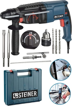 Steiner Alman 3000 Watt Darbeli Matkap Kırıcı Delici Hilti + 1 Adet Mandren + 5 Adet Uç