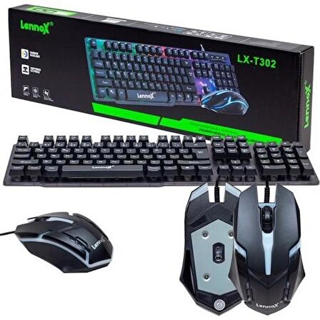 Lennox LX-T302 Gaming Oyuncu Rgb Işıklı Klavye Mouse Set