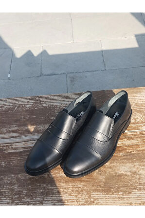 Yazlık Erkek Kundura Hakiki İç Dış Deri Poli Taban Bağcıksız Hafif Taban