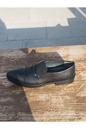 Yazlık Erkek Kundura Hakiki İç Dış Deri Poli Taban Bağcıksız Hafif Taban