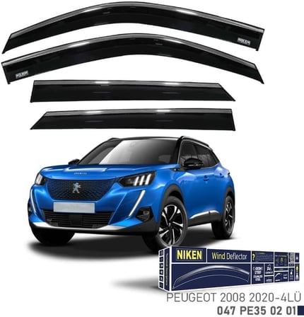 Peugeot 2008 Niken Kromlu Cam Rüzgarlığı 4lü Set 2020 ve Üstü