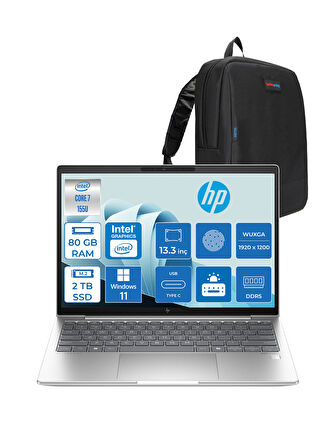 Hp Elitebook 630 G11 Wolfpro Intel ULTRA7-155U 80GB Ddr5 2tb SSD 13,3 Wuxga WINDOWS11PRO Dizüstü Bilgisayar 99C0F2EAW27+ZETTAÇANTA