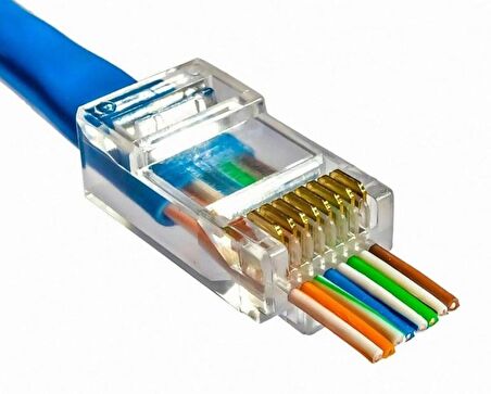 Fully Yeni Nesil RJ45 Cat5 Cat6 8P 8C Açık Uçlu Soket (100 Adet)