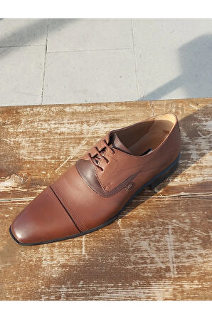 Erkek Yazlık Kundura Hakiki İç Dış Deri  Neolit Taban Bağcıklı