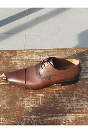 Erkek Yazlık Kundura Hakiki İç Dış Deri  Neolit Taban Bağcıklı