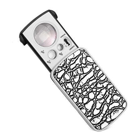 TH-774 Üç Mercekli Işıklı Büyüteç – 30X 60X 90X Zoom, Uv ve LED Işıklı
