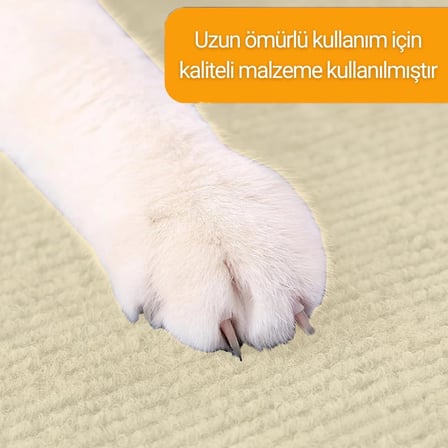 Kedi Tırmalama Halısı Yapışkanlı Her Yüzeye Uygulanabilir Kesilebilir Mobilya Koruyucu Mat (Krem, 40x50)