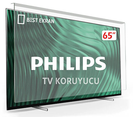 Philips 65PUS7009 TV EKRAN KORUYUCU - Philips 65" inç 164 cm 4K Ambilight Kırılmaz Koruyucu Şeffaf paneli 