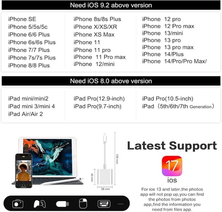 NK101 Apple iPhone iPad Lightning To USB 3.0 Kamera Adaptörü