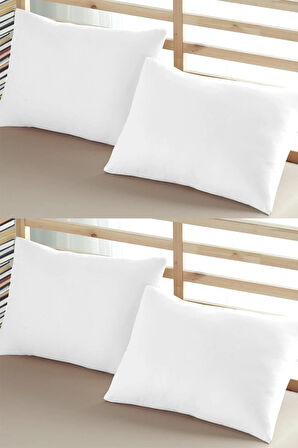 4 Adet Beyaz Fermuarlı Sıvı Geçirmez Yastık Alezi Yastık Koruyucu