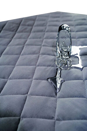 Set Pamukkale Renkli Alez Gri Kapitone Sıvı Geçirmez Yatak Koruyucu Ve Yastık Koruyucu Çarşaf Alez %100 Pamuk