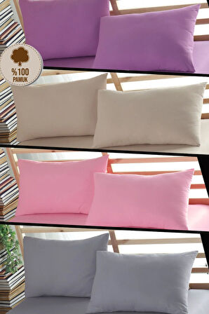 Ranforce %100 Pamuk Yastık Kılıfı 8 Adet 50*70 Kapaklı