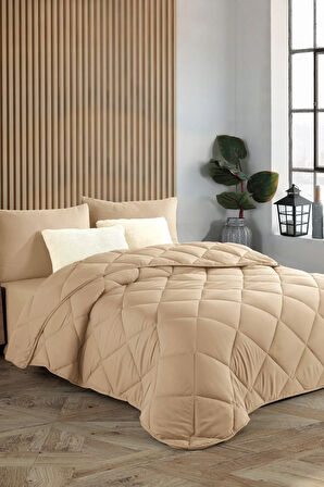 Bej Soft Slikon Yorgan Tek Kişilik 155*215