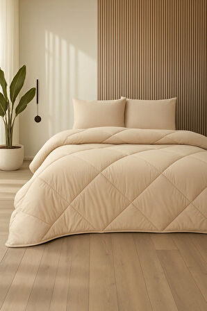 Bej Soft Slikon Yorgan Tek Kişilik 155*215