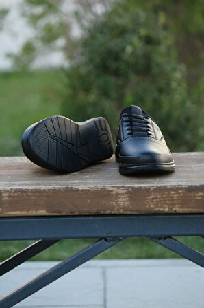 Erkek Sportif Kışlık Kundura Hakiki Deri  Kauççuk Taban Otobetik ve Bağsız Lastikli