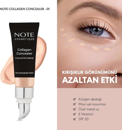 Cosmetics Collagen Concealer 01 Kolajen İçerikli SPF 20 Göz Altı Kapatıcısı