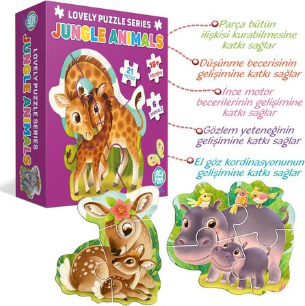 Daire Oyuncakları Güzel Bulmaca Orman Hayvanları