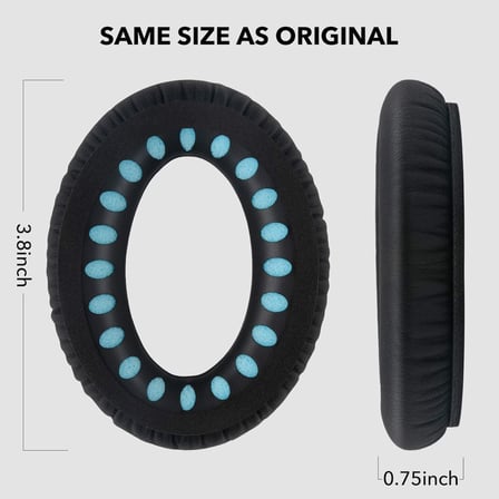 Bose Quiet Comfort için Yedek Kulak Pedleri 35 Kulak Yastığı Kiti Bose QC 35/35 II Kulaklıklar ile Uyumlu Protein Deri Hafıza Köpüğünden (Siyah)