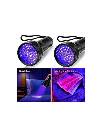 Ultraviyole Fener, Mor Işık Uv El Feneri 51 LED , 395 Nm Uv El Feneri