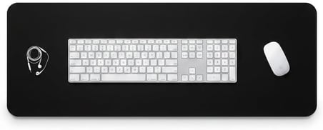 Keçe Bilgisayar Mouse Pedi 100x44 cm Siyah Renk Çalışma Masası Düzenleyici 3 mm Kalınlık Masa Üstü Düzenleyici Mat