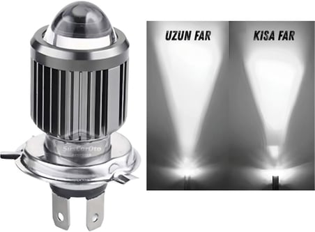 Otomobil Araç Motosiklet Mercekli Far Ampulü Led Far Beyaz CSP Led Xenon Lamba Delici Yayıcı Uzun Kısa 1 Adet H4
