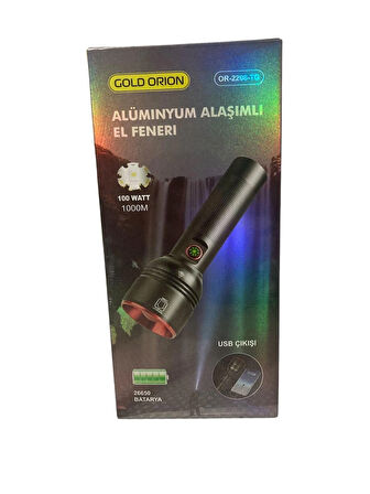 Gold Orion OR-2208 Güçlü LED El Feneri Ayarlanabilen Işık 2000 Lümen