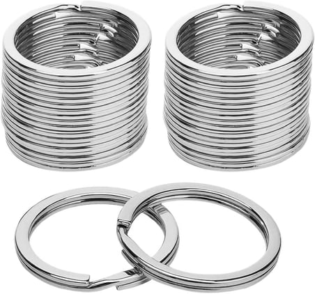 30 Adet Gümüş Renk 3 cm Metal Anahtarlık Halkası