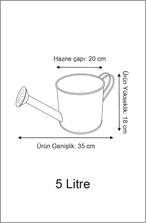 Laura 5 Litre Metal Çiçek Bahçe Sulama Kabı - Modern Dekoratif Çok Amaçlı Sulak (Mint Yeşili)