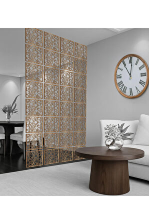 Halkalar Kücük Rastgele Lazer Kesim Paravan, Ahşap Seperatör, Panel Levha Seti Oda Bölücü Desen