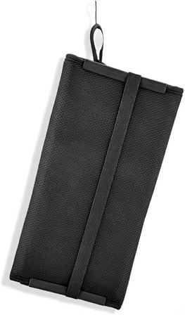 Mikrofiber Su Emici Bulaşıklık Matı – 37x60 cm Tezgâh Üstü Bulaşık Kurutma Matı, Kaymaz Su Emici Mutfak Matı, Katlanabilir Tabaklık Süzgeçli Plastik Sepetli Kurulama Örtüsü (Siyah)