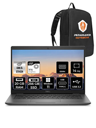 Dell Latitude 3440 i5-1235U 20GB RAM 256GB SSD 14'' FHD W11HOME Dizüstü Bilgisayar & PER4 ÇANTA 
