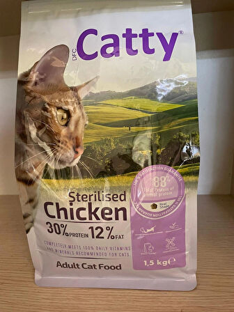 Catty Sterilised Tavuklu Kısırlaştırılmış Kedi Maması 1.5 Kg