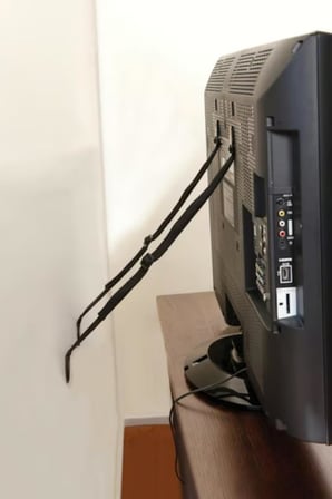 Lcd Led TV Askısı Dolap Gardırop Büfe Kitaplık Sabitleme Bebek Çoçuk Kedi Köpek Koruma Deprem Güvenlik Kemeri (1 Takım 2 Kemer)